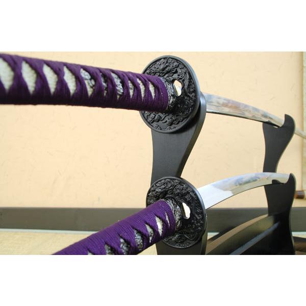 美品 模造刀 紫 日本刀 居合 美品 模造刀 紫 日本刀 居合 紫石目 大刀 小刀セット 模造刀