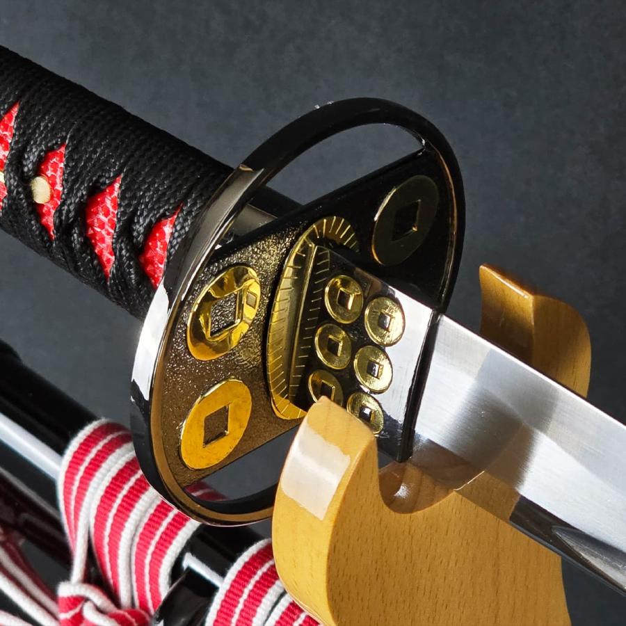 模造刀 戦国武将 真田家宝刀 六文銭散らし 黒呂鞘 真田幸村