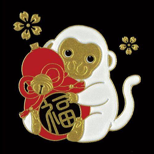 蒔絵シール 招福十二支蒔絵 申 さる Eto 09 Tl Starしのびや 通販 Yahoo ショッピング