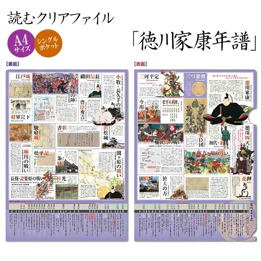 読むクリアファイル 徳川家康年譜 歴史倶楽部 クリアホルダー A4サイズ