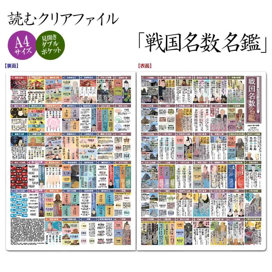 読むクリアファイル 戦国名数名鑑 見開きダブルポケット式 A4版 歴史