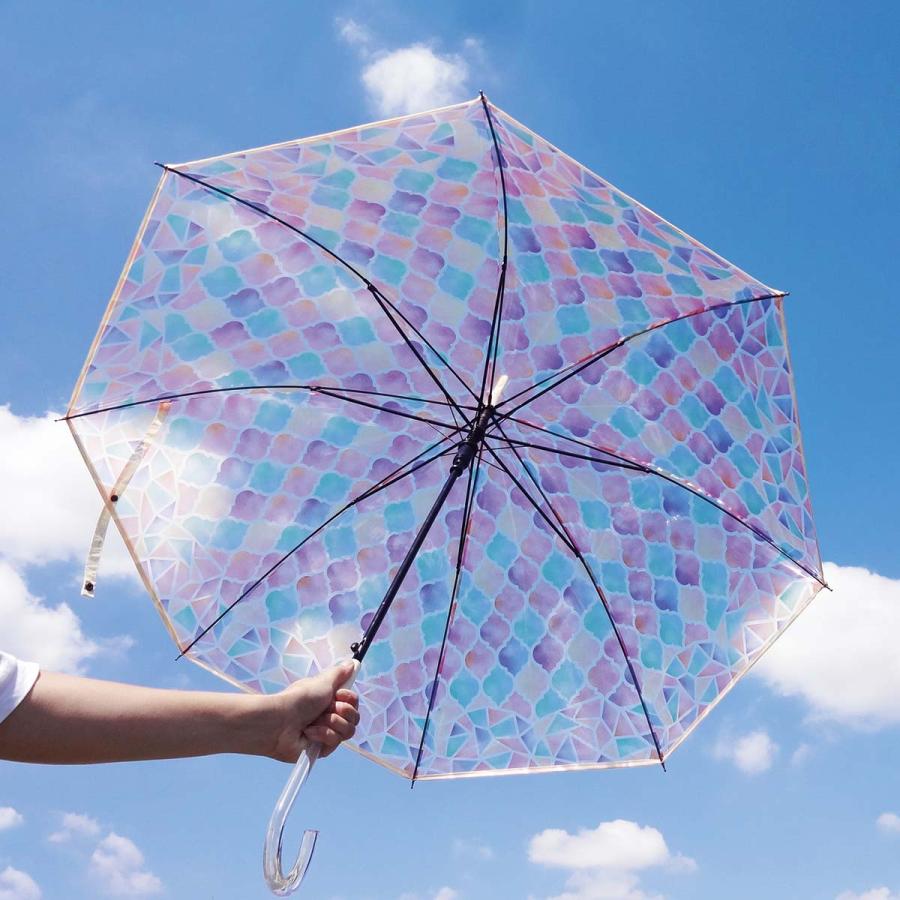 傘 レディース ステンドグラス傘 アンシャンテ Enchante 58cm 雨傘