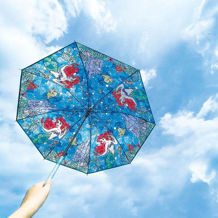 Disney ディズニーステンドグラス傘 8本骨 ジャンプ式 雨傘 透明 Disney ディズニーステンドグラス傘 8本骨 ジャンプ式 雨傘 透明