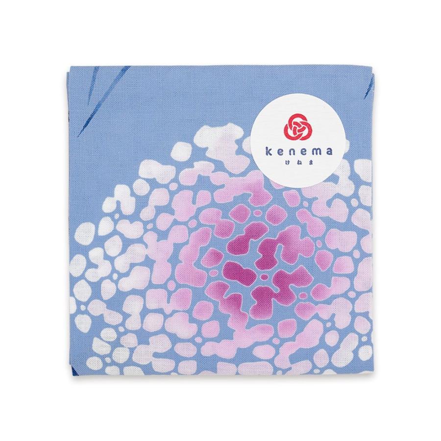注染はんかち 燕紫陽花 kenem 日本製 ハンカチ 手染め 大判 44cm角