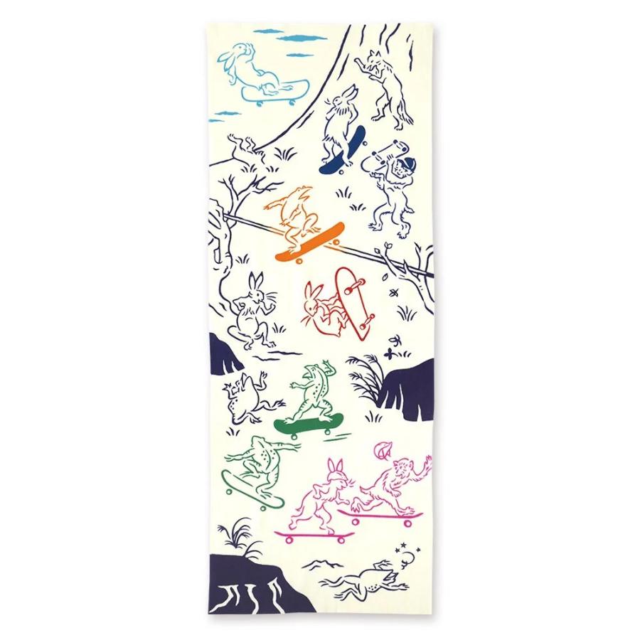 注染手ぬぐい 鳥獣戯画kenema スケートボード 手拭い 日本製 パロディ