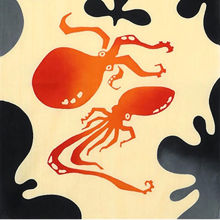 注染手ぬぐい 縁起けむにまく kenema 50293 たこ タコ墨 蛸 海の