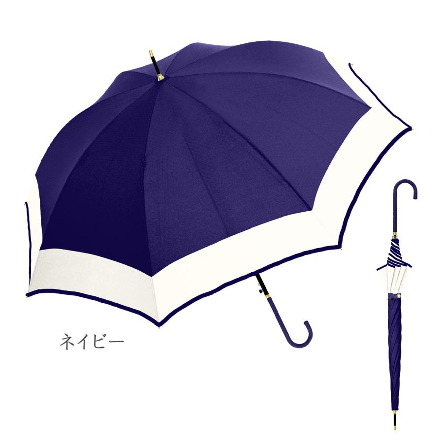婦人長傘】8本骨傘 パイピングバイカラー 60cm ジャンプタイプ 婦人長傘】8本骨傘 パイピングバイカラー 60cm ジャンプタイプ