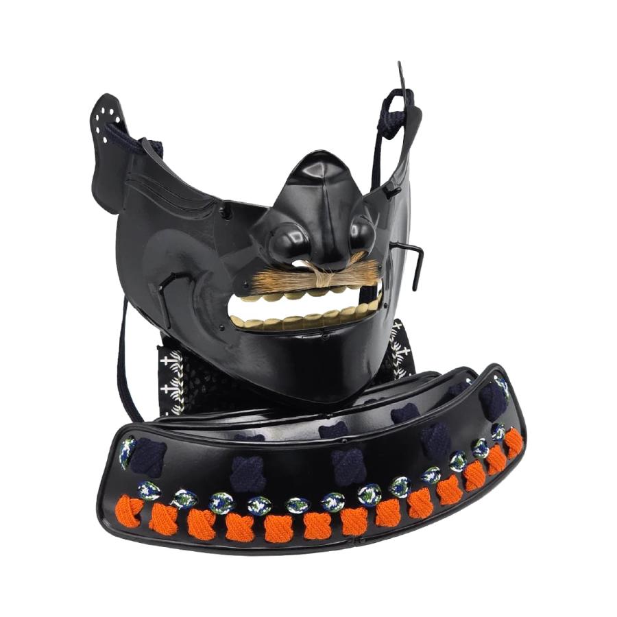 景光甲冑工房作 鉄製 面頬（めんぽお）黒 [ 日本製 甲冑 面具 烈勢面