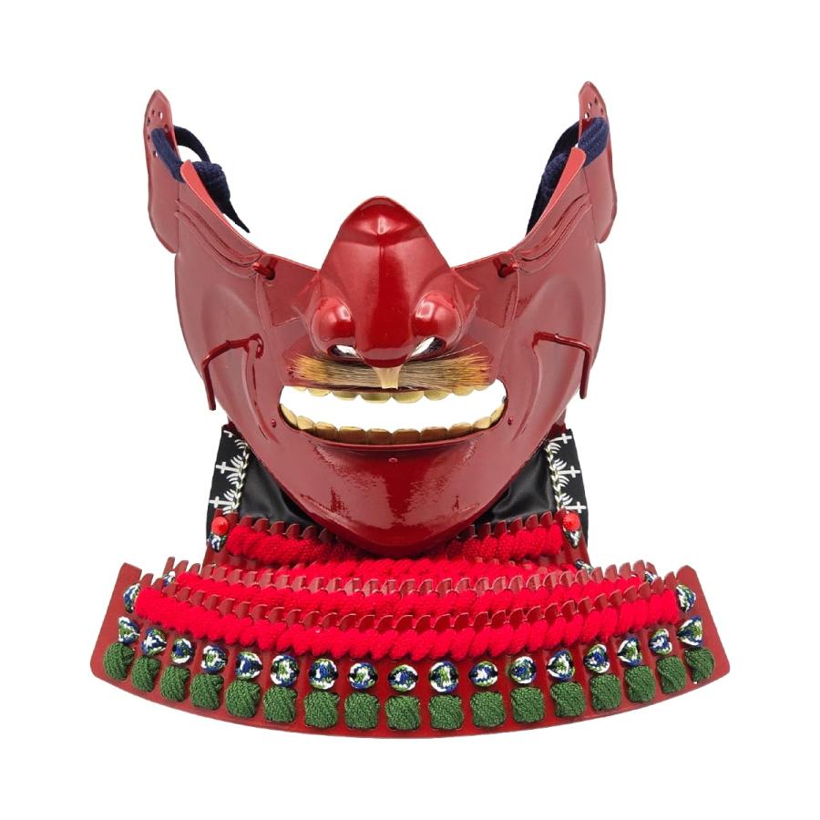 景光甲冑工房作 鉄製 面頬（めんぽお）赤 [ 日本製 甲冑 面具 烈勢面