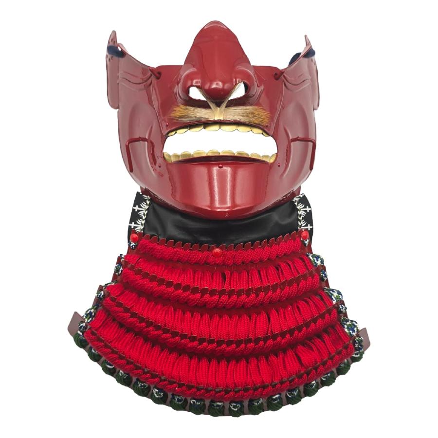景光甲冑工房作 鉄製 面頬（めんぽお）赤 [ 日本製 甲冑 面具 烈勢面