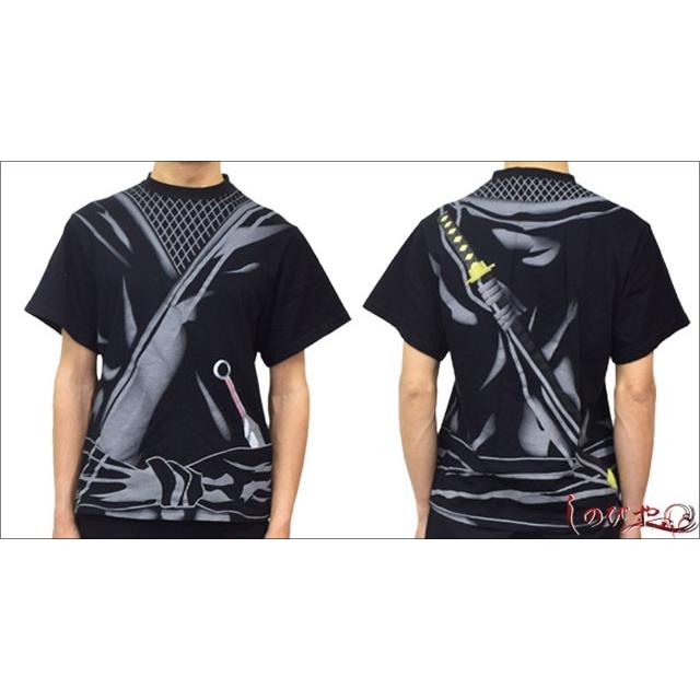 忍者衣装しのびやオリジナル 大人プリント忍者Tシャツ : TL-STARしのび