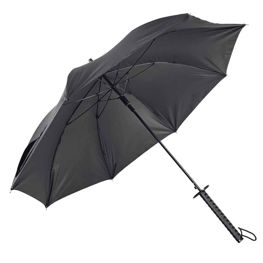 忍者傘 晴雨兼用 長傘 UVカット99％ ブラックコーティング 刀型 刀傘