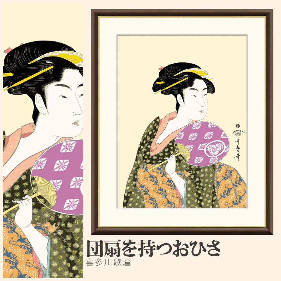 額絵団扇を持つおひさ 喜多川歌麿 F6サイズ 美人画 大首絵 団扇を持つ