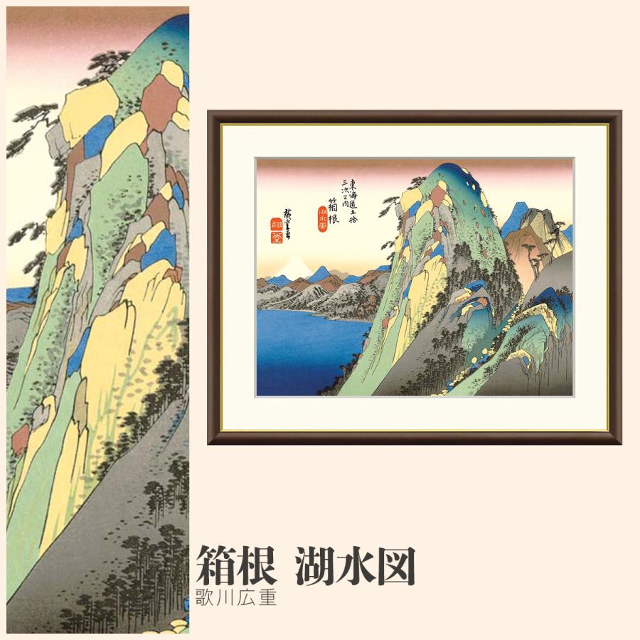 額絵箱根 湖水図 歌川広重 F4サイズ 浮世絵 東海道五十三次 額絵 絵画
