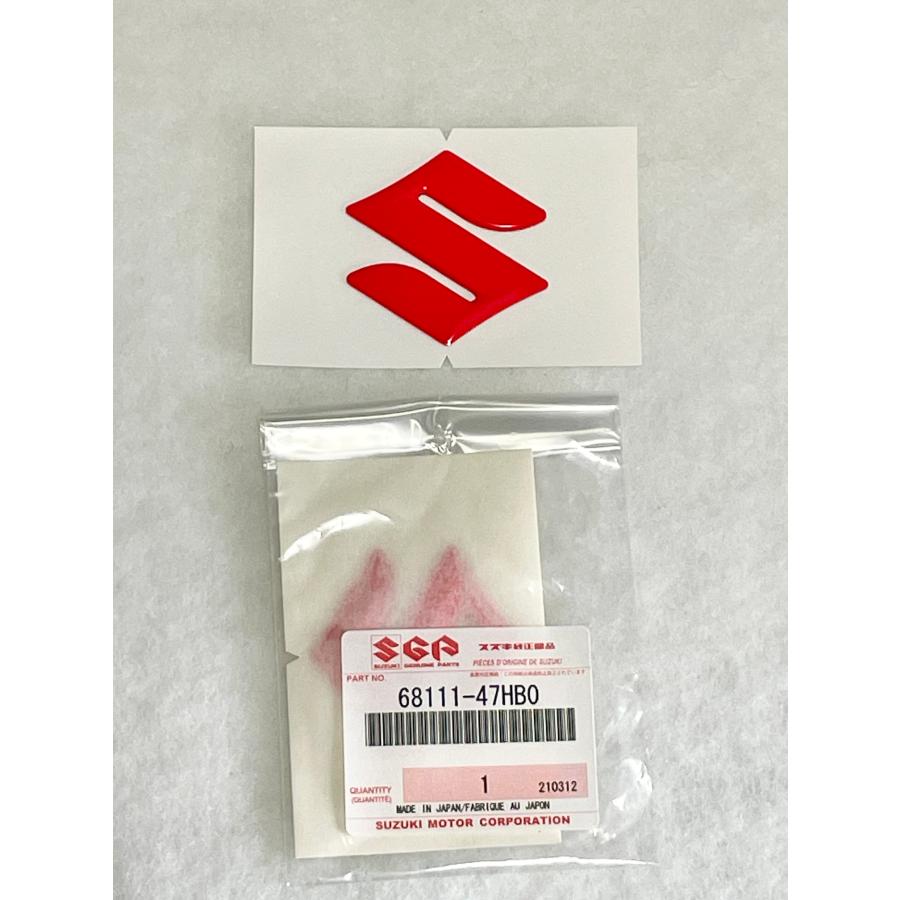 スズキ（SUZUKI） 〇 エンブレム 46mm レッド 赤 2枚セット 68111
