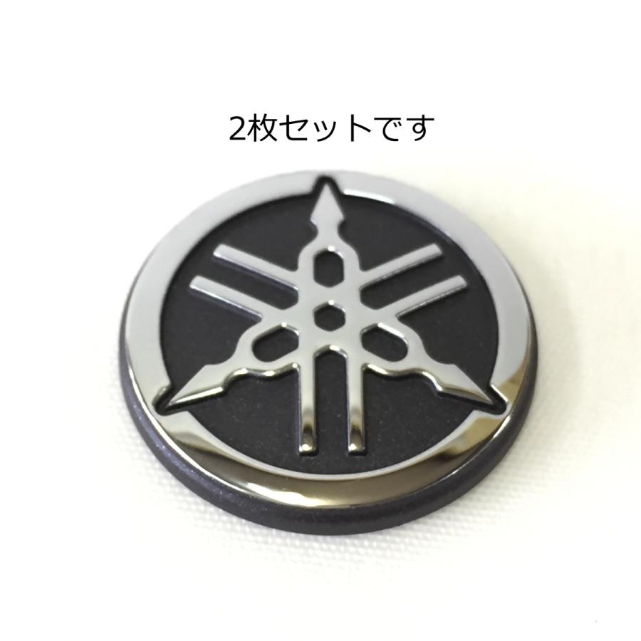 ヤマハ発動機 〇 ヤマハ 音叉マーク エンブレム 立体 25mm メッキ