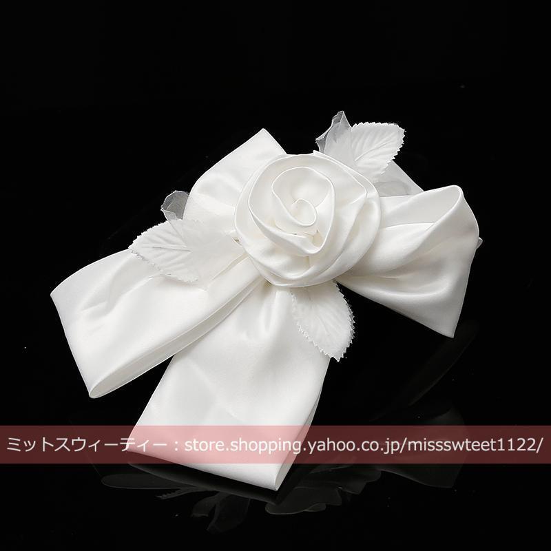 ウエディングヘッドドレス大きいリボンホワイト髪飾り花嫁ウェディング結婚式披露宴ブライダルパーティー二次会韓国風前撮りヘアアクセサリー |  | 03