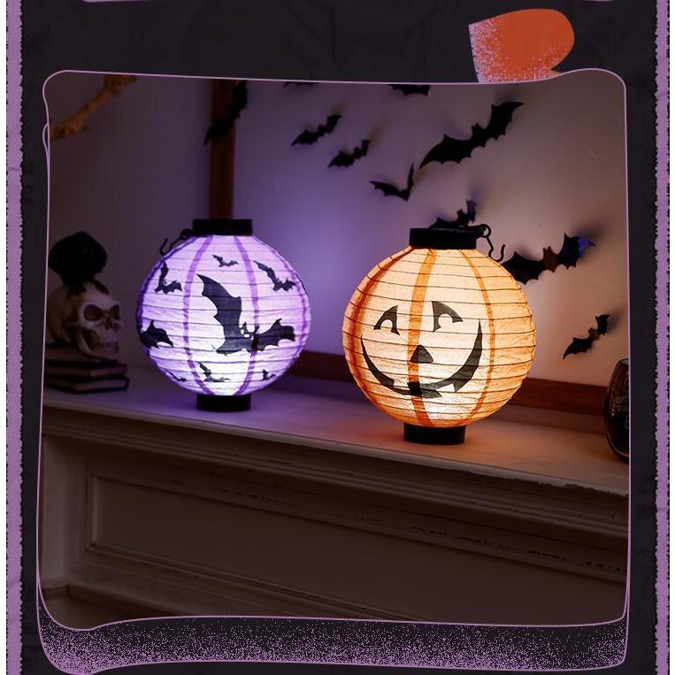 ハロウィン 飾り パーティー 提灯 折りたたみ式 ライト かぼちゃ ランタン 紙製 電池式 吊り下げ 装飾 Halloween 飾り付け｜tm-st2｜04