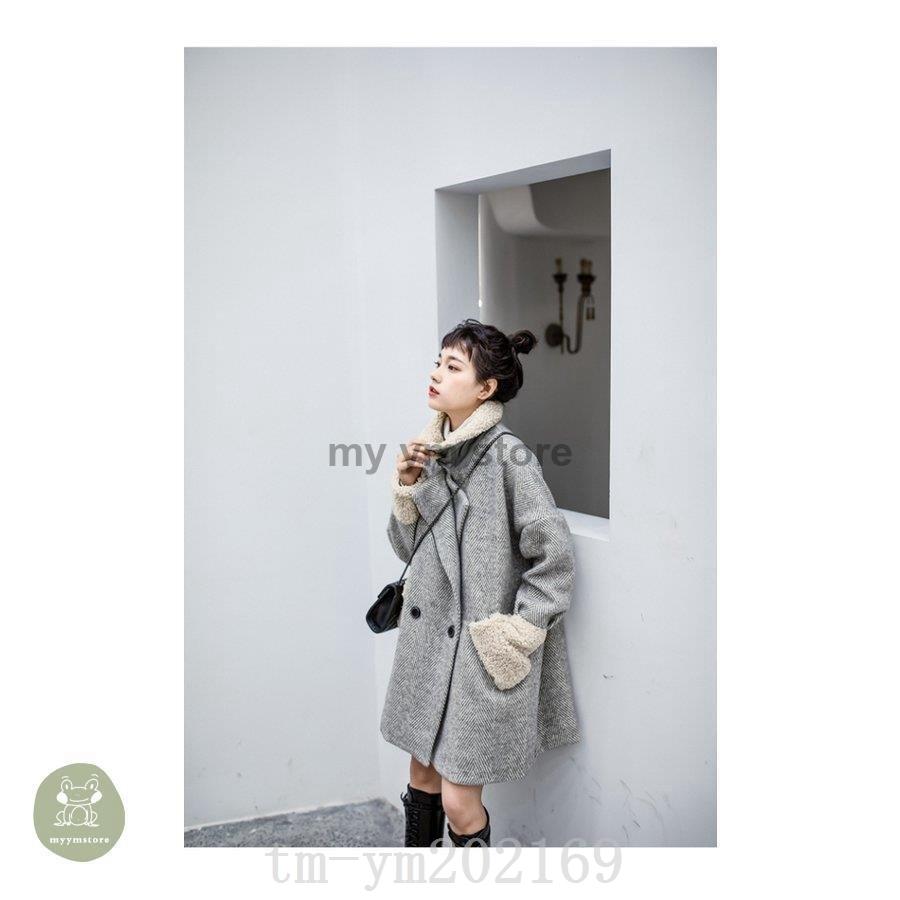 新しい到着 ボアコートレディースアウターグレーチェスターコートpコートフェミニン可愛いきれいめ秋冬 日本最大級