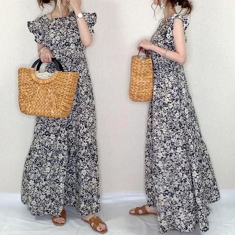 ワンピース レディース キレイめ 膝丈ワンピース 夏 返品不可 半袖 オシャレ シフォンワンピ 通勤 ロング丈ワンピ 花柄 着痩せ