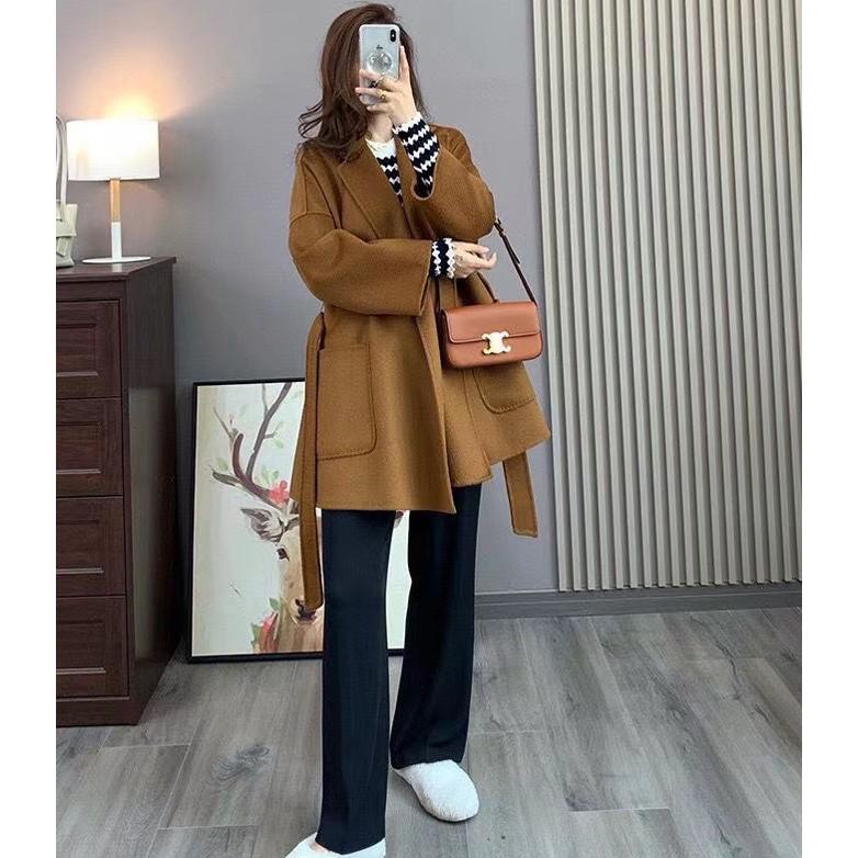 【ウール100％】ウール コート レディース ロングコート アウター ダブルフェイス チェスターコート ウエストベルト シンプル ベーシック きれいめ カジュアル_5