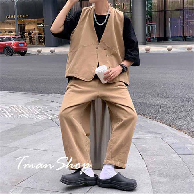 ベスト ジレ メンズ ロングパンツ 2点セット セットアップ メンズ  夏 韓国 ファッション 上下セット カジュアル おしゃれ 大きいサイズ 紳士 誕生日 |  | 02