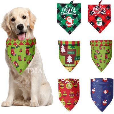 スカーフ 犬用バンダナ 犬服 クリスマス サンタ ドッグウェア ペット用品 ペットグッズ アクセサリー 両面 小型犬 中型犬 大型犬 サンタ風 秋 冬｜tman