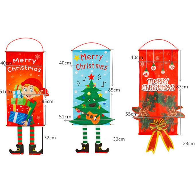 2枚セット】 クリスマス 飾り 旗バナー クリスマス吊り旗 ガーランド