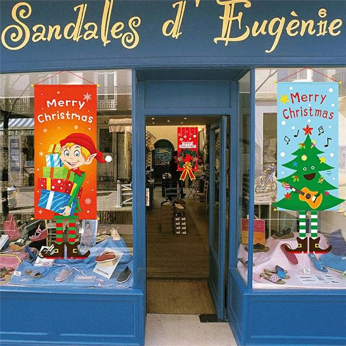 2枚セット】 クリスマス 飾り 旗バナー クリスマス吊り旗 ガーランド