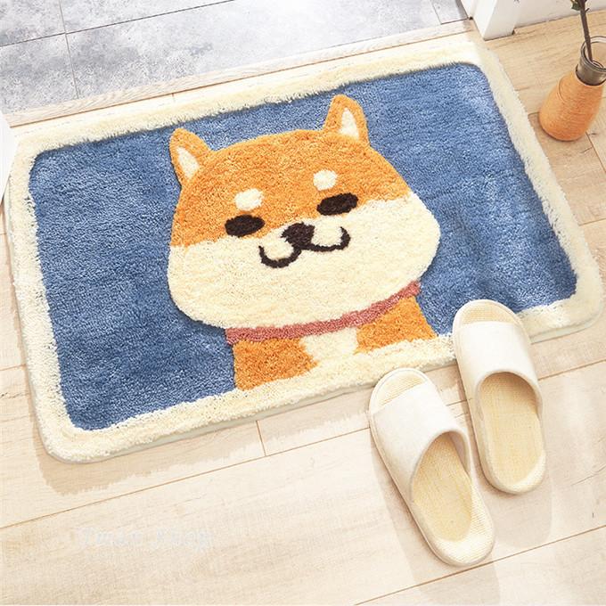 バスマット 玄関マット お風呂マット 台所マット カーペット 室内 浴室 洗面所 家庭用 犬柄 滑り止め 可愛い 吸水速乾 インテリアマット リビング 猫柄 最安値 洗える