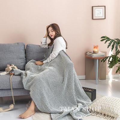 ニットブランケット 毛布 チェック柄 シンプル 編み ニット ひざ掛け 大判 あったかい ソファー毛布 もこもこ オフィス用 ルーム用 秋 冬 新作 送料無料