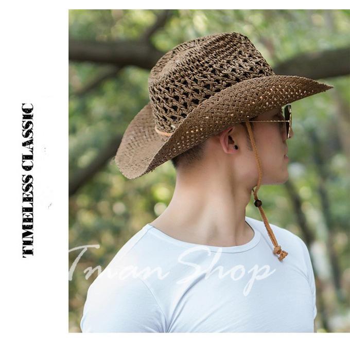 麦わら帽子 ハット メンズ レディース テンガロンハット カウボーイハット ビーチ リゾート風 あご紐付 メッシュ つば広 日よけ 通気性 春夏 新作 |  | 04