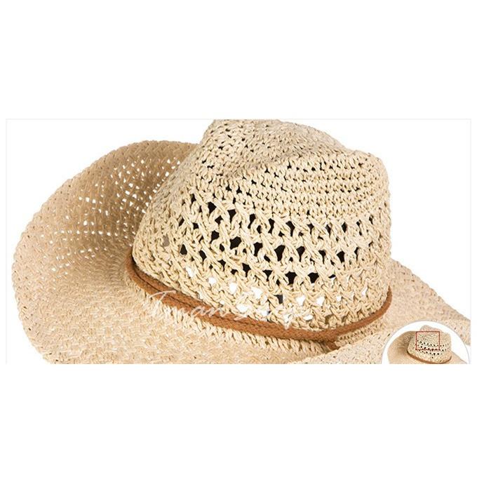 麦わら帽子 ハット メンズ レディース テンガロンハット カウボーイハット ビーチ リゾート風 あご紐付 メッシュ つば広 日よけ 通気性 春夏 新作 |  | 06