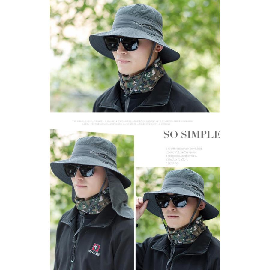 帽子 メンズ レディース UVカット帽子 ハット 360度UVカット 紫外線対策用 ワーク アウトドア 日よけ 取り外し可能 釣り 登山 農作業  春夏 送料無料 敬老の日 |  | 07