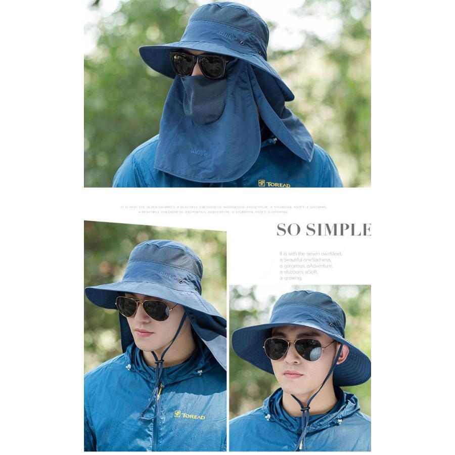 帽子 メンズ レディース UVカット帽子 ハット 360度UVカット 紫外線対策用 ワーク アウトドア 日よけ 取り外し可能 釣り 登山 農作業  春夏 送料無料 敬老の日 |  | 09