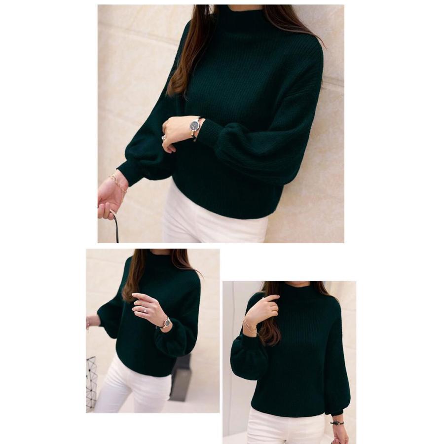 ニット レディース セーター 長袖 トップス ニットセーター クルー