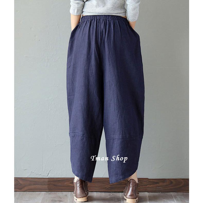 綿麻パンツ テーパードパンツ レディース エスニック柄切り替え サルエル パンツ ゆるパンツ イージーパンツ ウエストゴム カジュアル 大きサイズ 体型カバー |  | 05