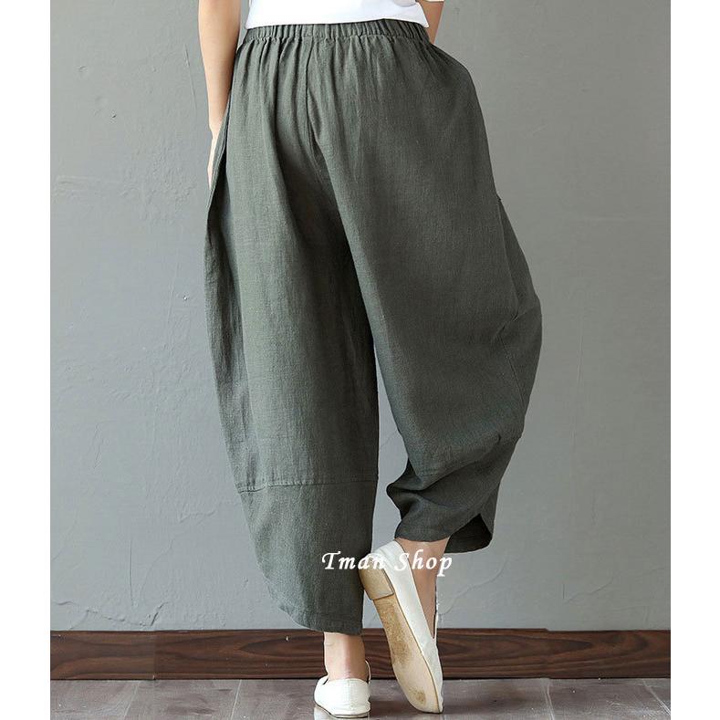 綿麻パンツ テーパードパンツ レディース エスニック柄切り替え サルエル パンツ ゆるパンツ イージーパンツ ウエストゴム カジュアル 大きサイズ 体型カバー |  | 08
