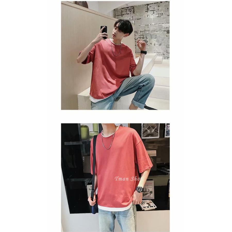 Tシャツ メンズ 2タイプ 半袖 半袖tシャツ 長袖tシャツ 重ね着風 丸首 インナー カジュアル ゆったり 無地 夏 春 新作 父の日 ギフト 送料無料 T02t417 Tman 通販 Yahoo ショッピング