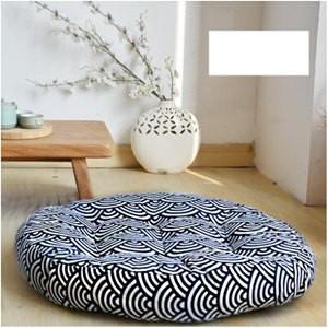 シートクッション 綿麻クッション 座布団 丸型 円形 低反発クッション 客席 おしゃれ 座イス 人気 直径56cm 厚さ9cm 通気性 快適性 軽い 滑り止め 夏新作 | 