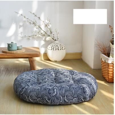 シートクッション 綿麻クッション 座布団 丸型 円形 低反発クッション 客席 おしゃれ 座イス 人気 直径56cm 厚さ9cm 通気性 快適性 軽い 滑り止め 夏新作 |  | 02