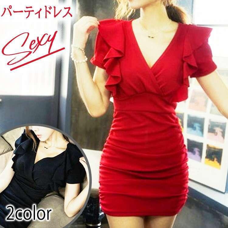 キャバドレス ドレス キャバ パーティードレス ミニワンピース タイト 秋冬 春夏 キャバワンピ ミニドレス セクシー 大人可愛い ミニ 無地 フリル ボディコン Abc106 トレンドマーケット 通販 Yahoo ショッピング