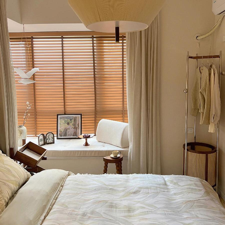 ウッドブラインド 木製ブラインド カーテン ブラインド 天然木 無垢 調光 北欧 木調 横型 スラット50mm 採光 リフォーム DIY オーダーメイド サンプル請求可能 |  | 23