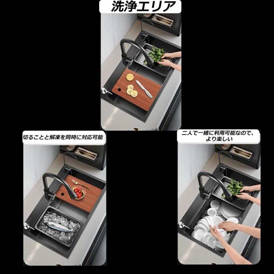 キッチンシンク シンク ステンレスシンク キッチン流し台 ベランダ ガーデンシンク 大判 ナノコーティング DIY 台所 排水トラップ 防錆 耐蝕 厚手 混合水栓 |  | 05