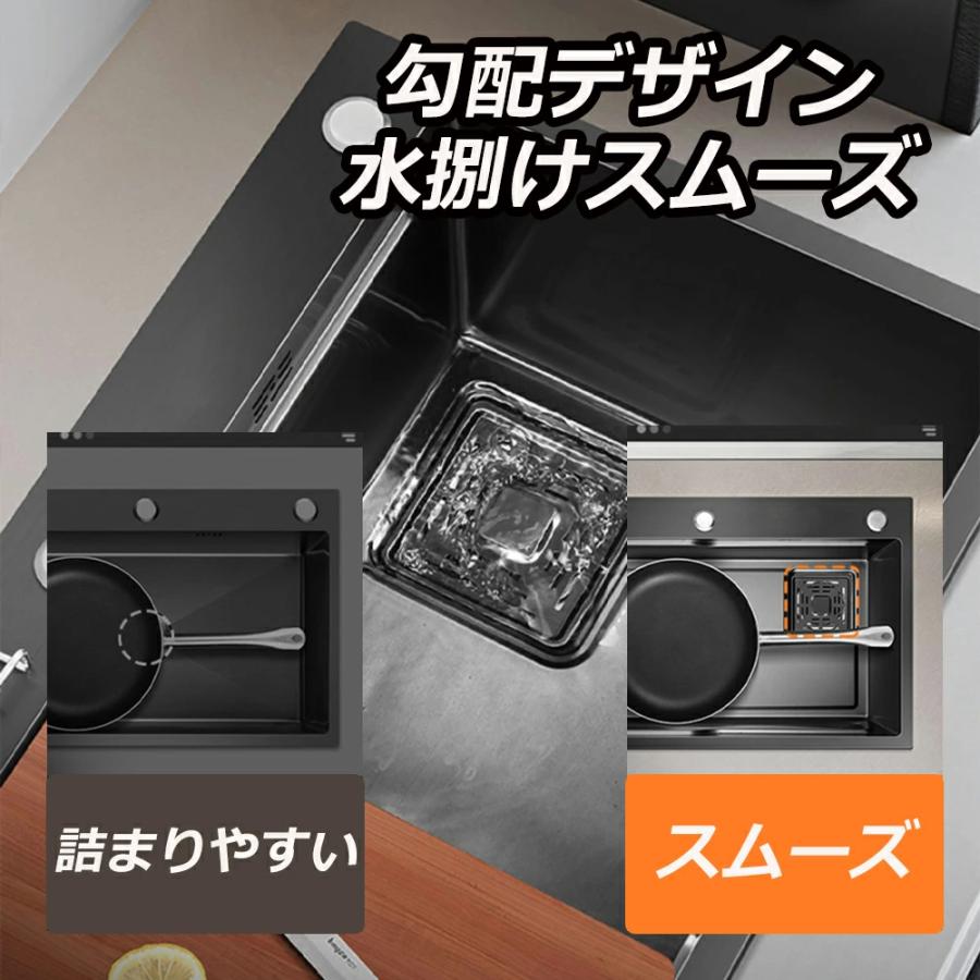 キッチンシンク シンク ステンレスシンク キッチン流し台 ベランダ ガーデンシンク 大判 ナノコーティング DIY 台所 排水トラップ 防錆 耐蝕 厚手 混合水栓 |  | 07
