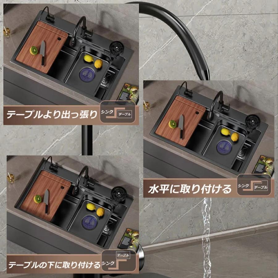 シンク ステンレス キッチンシンク 水排出速い 流し台 ステンレスシンク ベランダ ガーデン 汚れ防止 油対策 耐摩耗 手入れやすい 厚手 台所作業台 混合水栓 |  | 15