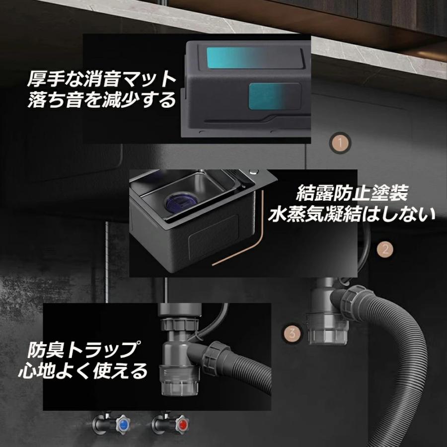 シンク ステンレス キッチンシンク 水排出速い 流し台 ステンレスシンク ベランダ ガーデン 汚れ防止 油対策 耐摩耗 手入れやすい 厚手 台所作業台 混合水栓 |  | 09