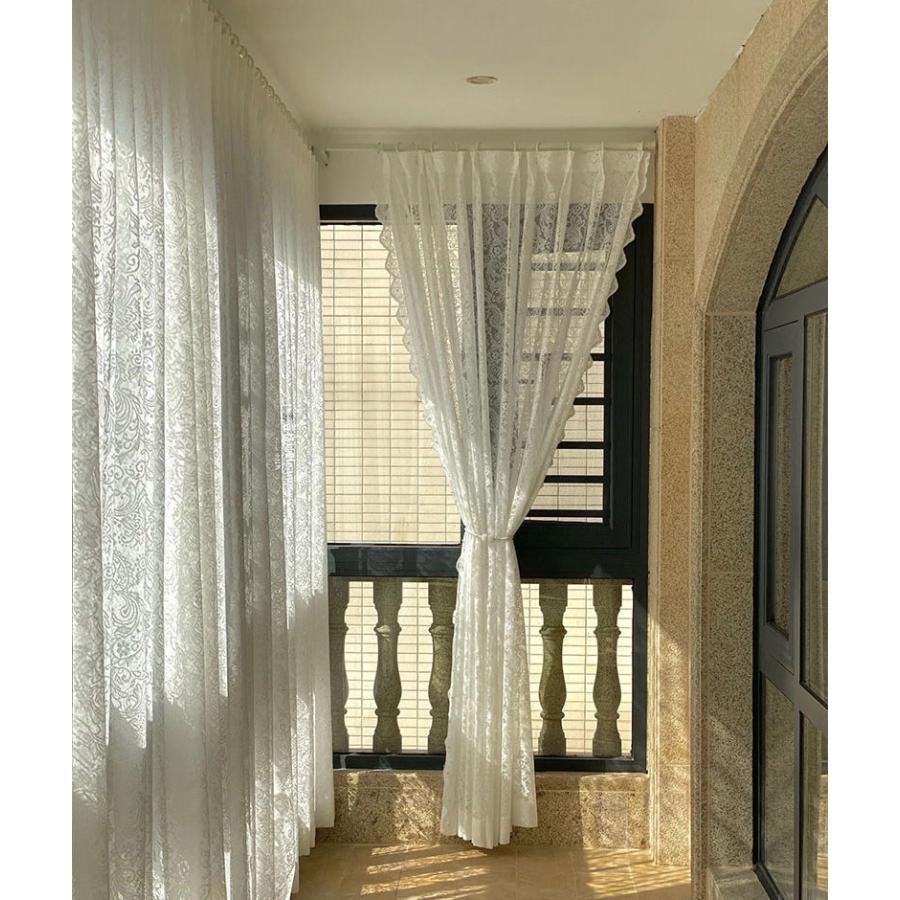 レースカーテン 2枚組 外から見えにくい UVカット 柄 断熱 保温 プライバシー保護 おしゃれ 北欧 出窓 小窓 幅140 2枚入り 遮像 遮光 明るい 省エネ 工事不要 |  | 13