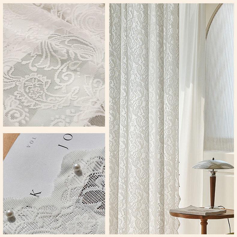 レースカーテン 2枚組 外から見えにくい UVカット 柄 断熱 保温 プライバシー保護 おしゃれ 北欧 出窓 小窓 幅140 2枚入り 遮像 遮光 明るい 省エネ 工事不要 |  | 05