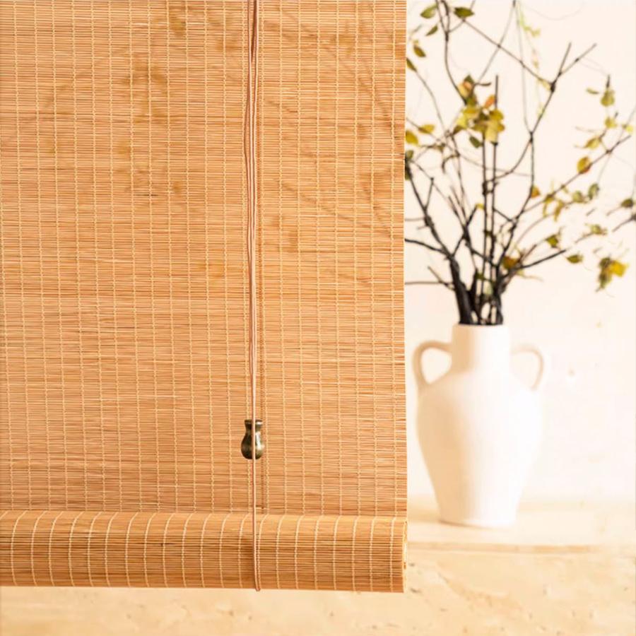 竹ロールスクリーン オーダーメイド 竹すだれ 竹簾 天然竹 巻き上げ機能付 目隠し 遮光遮熱 屋外 屋内 室内 和室 間仕切り 日除け 日よけ防止 風通し 【仕様B】 |  | 20